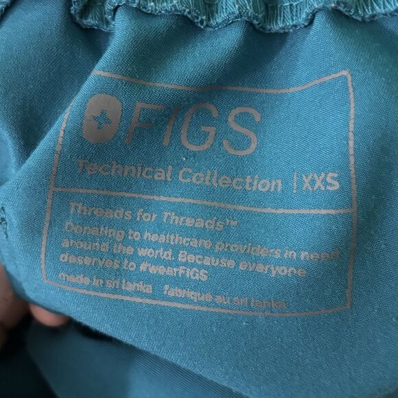 FIGS Technical Collection Scrubs Pants Women's Size XXS PO# 2134 Pacific Blue - Picture 6 of 10